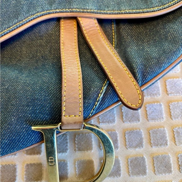 Christian Dior Blue Denim Saddle Handbag - Picture 5 of 9